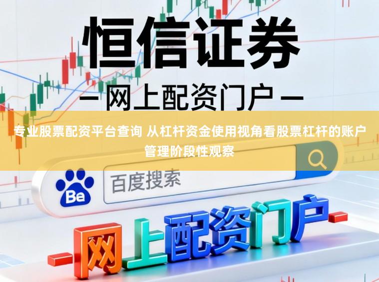 专业股票配资平台查询 从杠杆资金使用视角看股票杠杆的账户管理阶段性观察